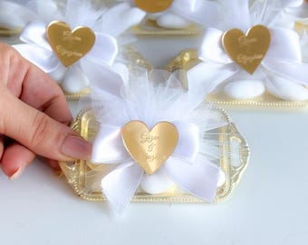 Customized Almond Candy Favors, 5 Almond Candy Favors, Wedding Candy, Unique Wedding Favors, Baptism Favors, Engagement Favors