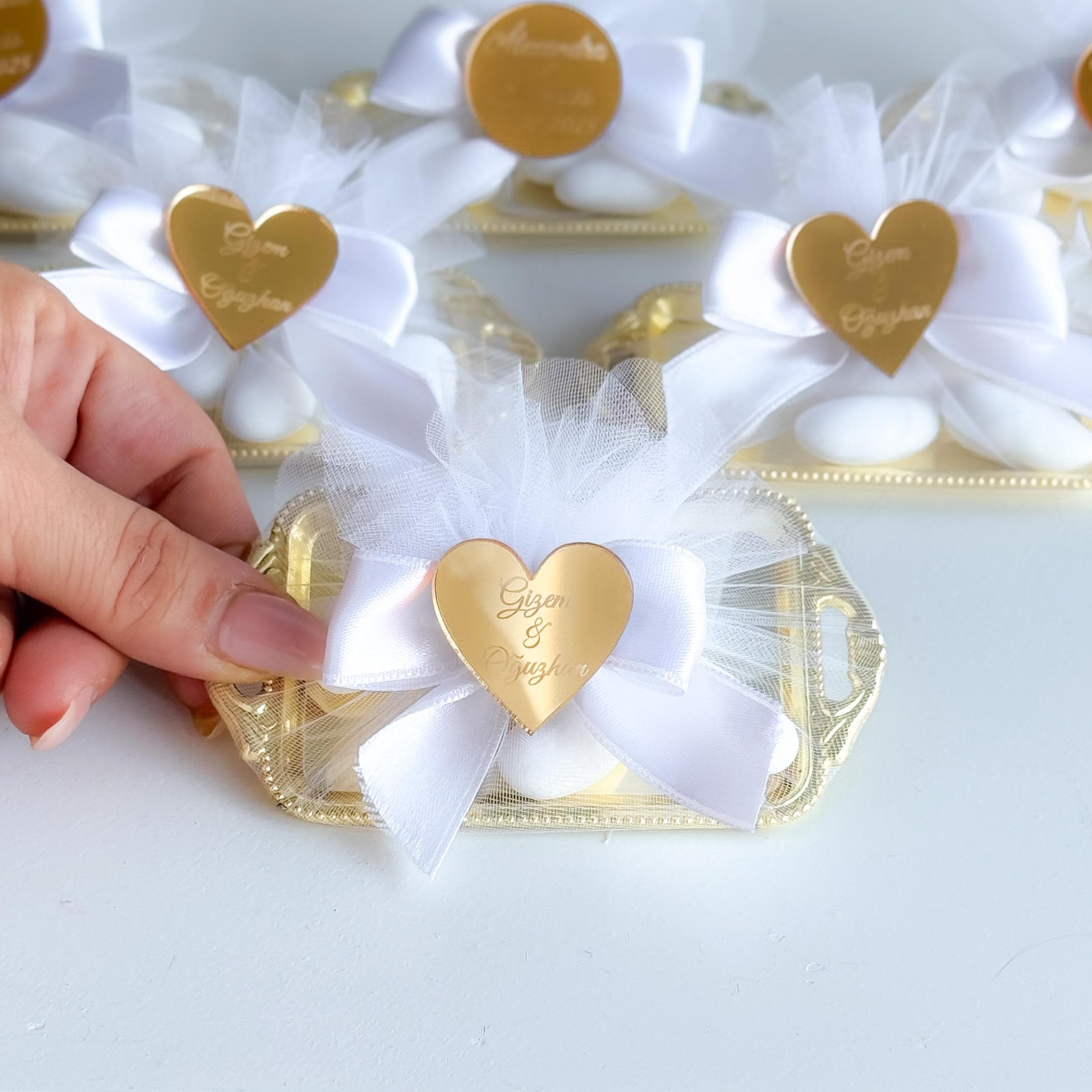 Collezione Bomboniere 2020. Sacchetto oro 50 anni matrimonio