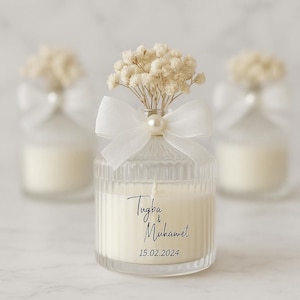 Customized Candle Favors: Soy Wax, Acrylic Jar, Wedding Gift,Baptism Favor
