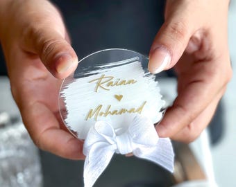 Personalized  Wedding Gift Magnet, Plexiglass Engagement Favors, Custom Fridge Magnet, Handmade gift, Baby shower Gifts