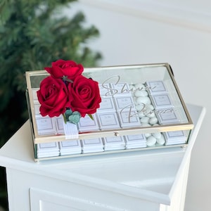 Chocolats de mariage personnalisés, Chocolats personnalisés, Cadeaux en chocolat, Cadeaux de mariage, Boîte de chocolats de luxe, Chocolats de fiançailles