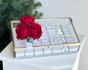 Personalized Wedding Chocolate Favors: Luxury Engagement Chocolate Box