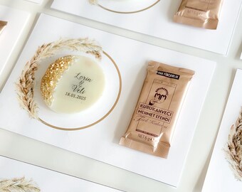 Personalized Epoxy Magnet Wedding Favor: Turkish Coffee Gift Set