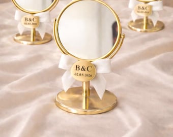 Espejo de tocador dorado personalizado: Recuerdos para quinceañeras, recuerdos para fiestas de 16 años.