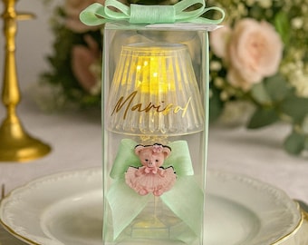 Personalized Mini Lamp Favor Box: Baptism, Baby Shower Gift
