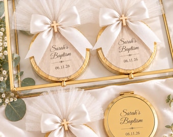 Custom Baptism Compact Mirror Favor: Battesimo Bomboniera, Christening Favor, Mi Bautizo