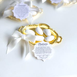 Custom Wedding Almond Candy Favors: Elegant Tulle Wrapped Treat
