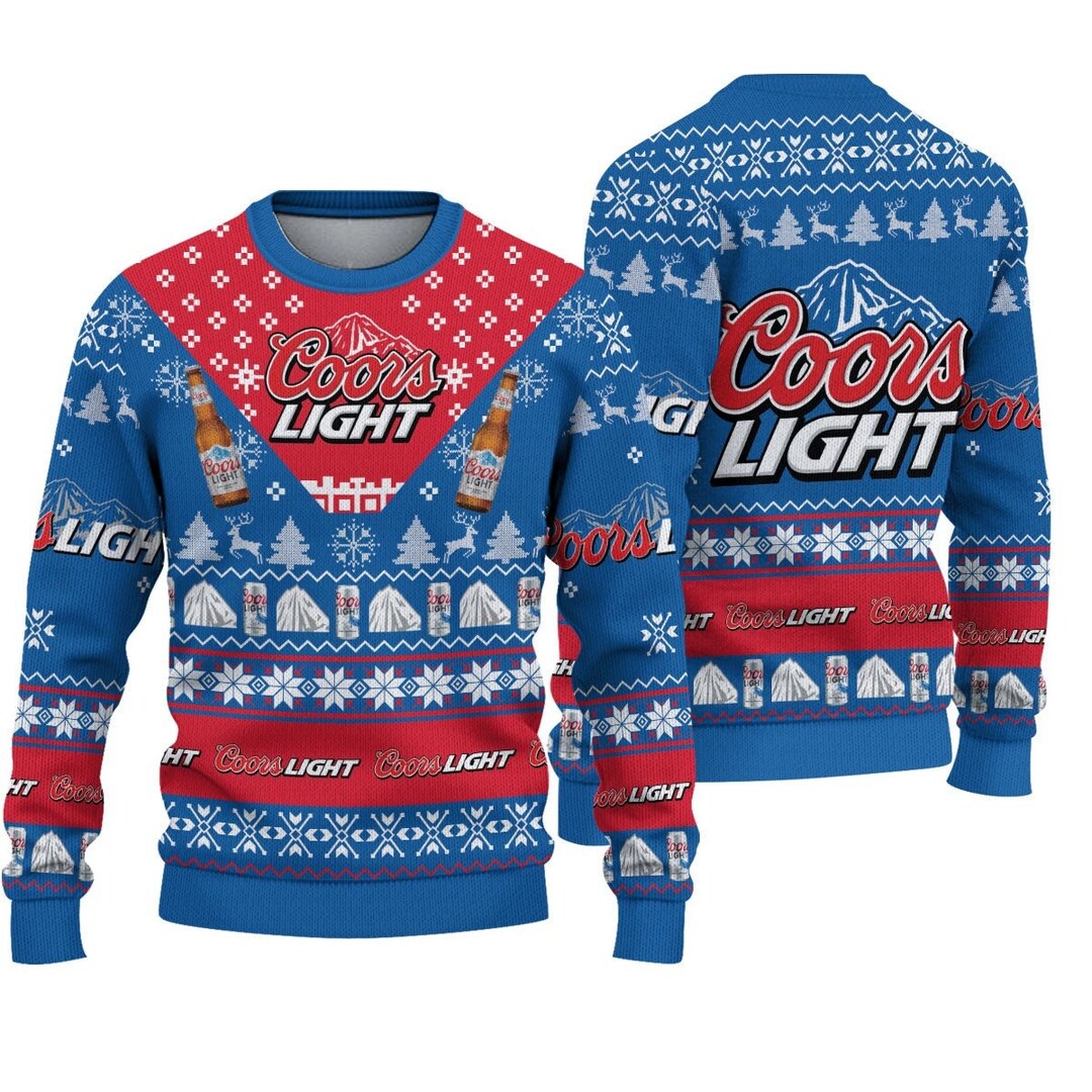Coors Light Beer Blue Ugly Sweater Coors Banquet Christmas Etsy