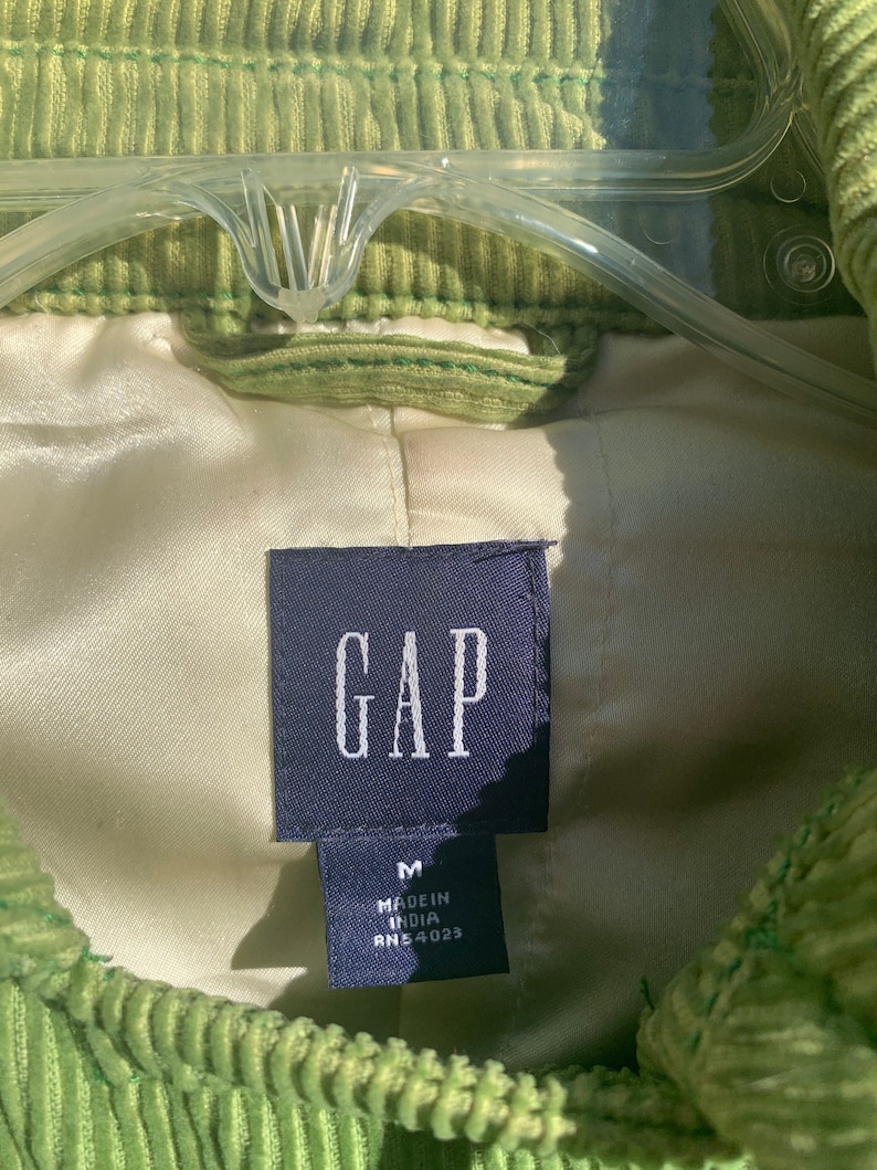 Vintage Grass Kelly Green Gap Corduroy Navy Peacoat with Quilted Insulated Satin Lining