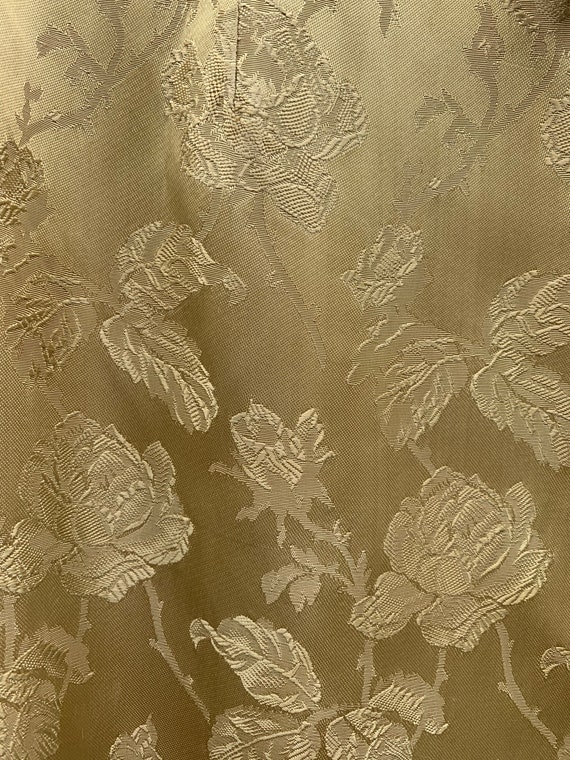 Hollywood 1950s Metallic Gold Silk Brocade Sleeve… - image 9