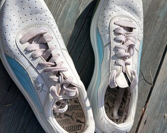 Puma GV Specialtennis Sneakers With Baby Blue Swoosh and Clear