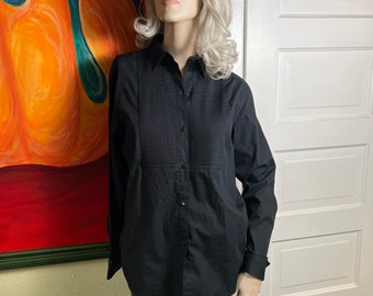 1990s Ralph Lauren Black Tuxedo Shirt