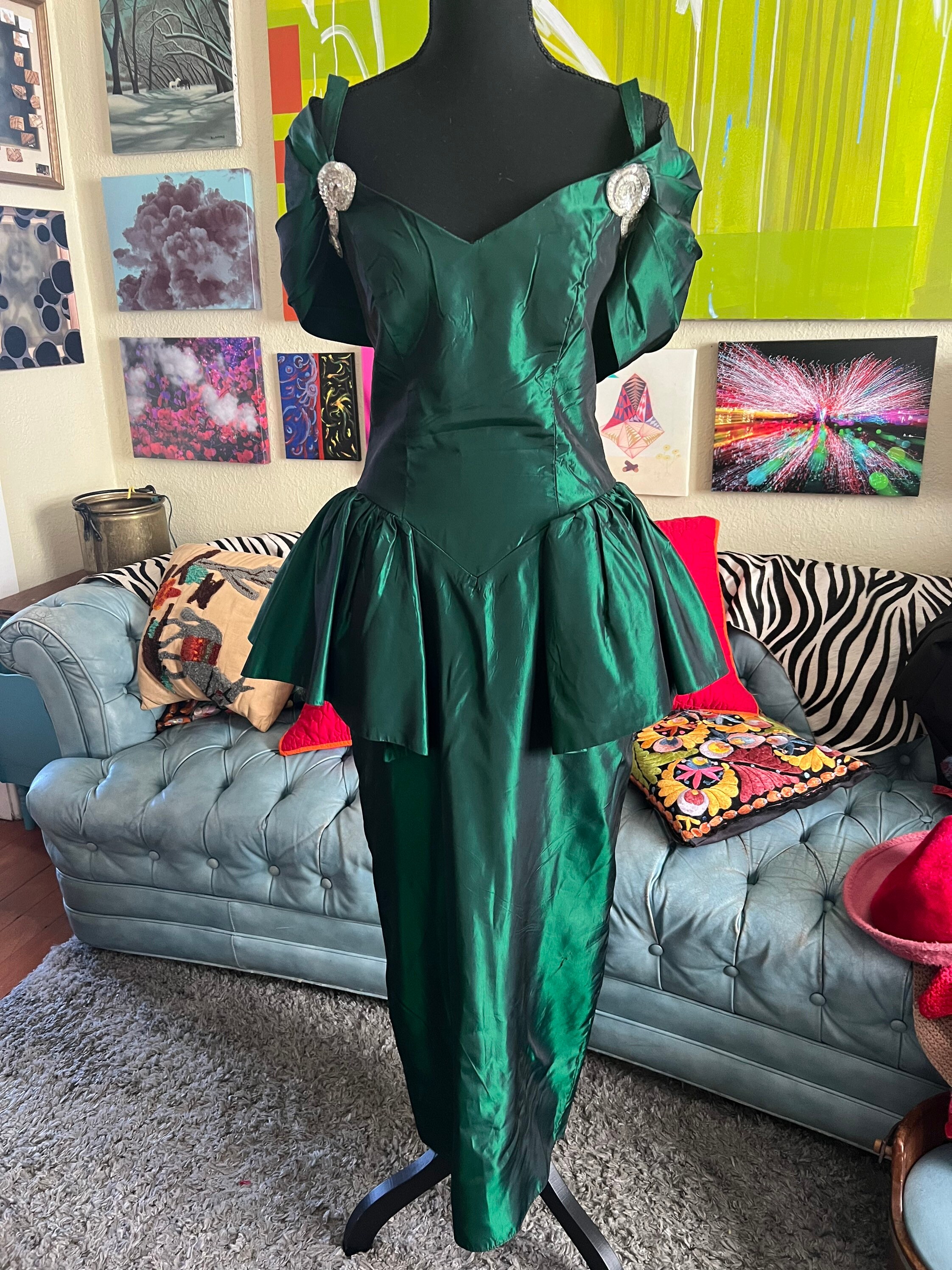 Vintage Long Chiffon Evening Dresses A-Line Jumpsuit Green Prom Gowns Robes  de soirée Floor Length Party Dress Вечерние платья - AliExpress