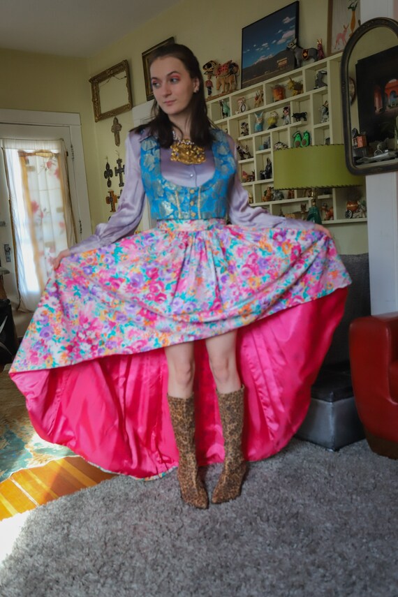 【rosymonster】flower vase satin skirt rosymonster Flower Vase Satin Skirt Full skirt