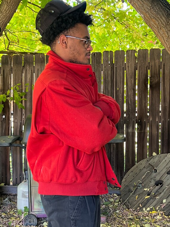 1980s Red wool Members Only Bomber Jacket - image 3