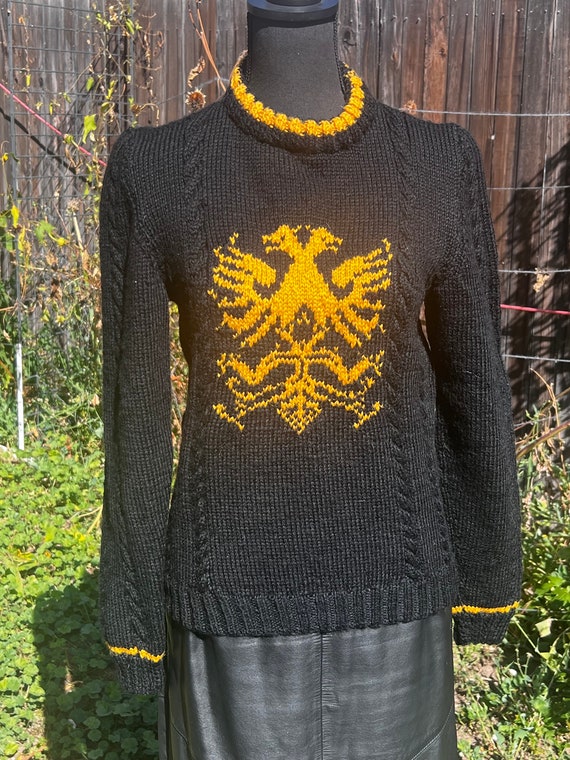 Grungecore Black and Gold Double Eagle crest Chunk