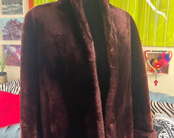 1940’s rich chocolate brown Mouton Lamb Fur Coat