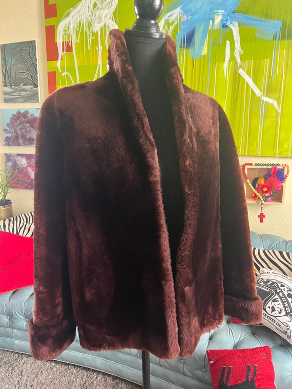 1940’s rich chocolate brown Mouton Lamb Fur Coat