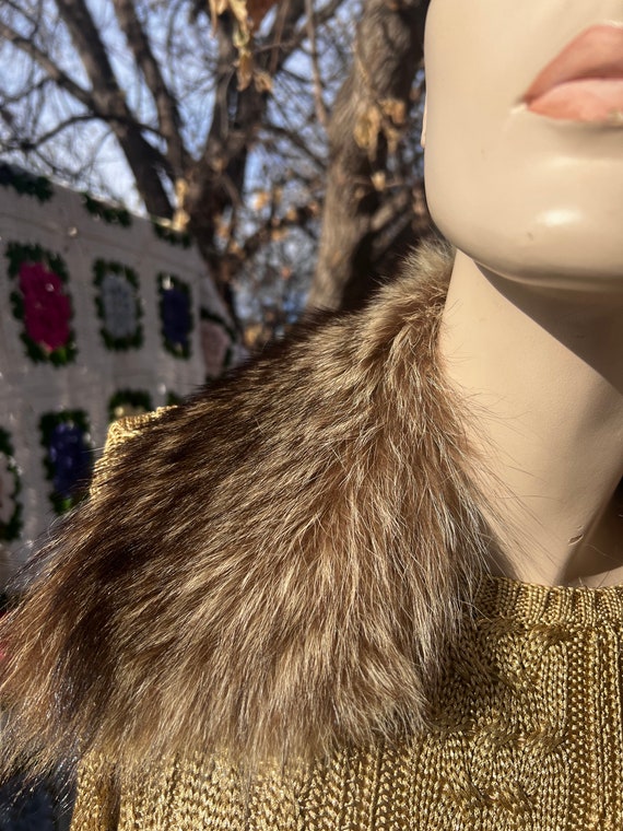 Vintage raccoon faux fur collar - image 2