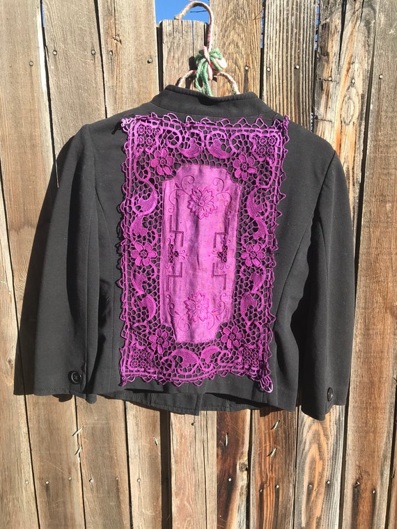 Black and Purple Banana Republic Upcycled Hand Dy… - image 1