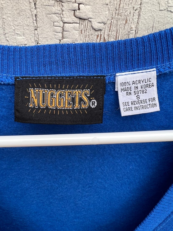 1980s Nuggets Royal Blue Sweatshirt V Neck Vest w… - image 4