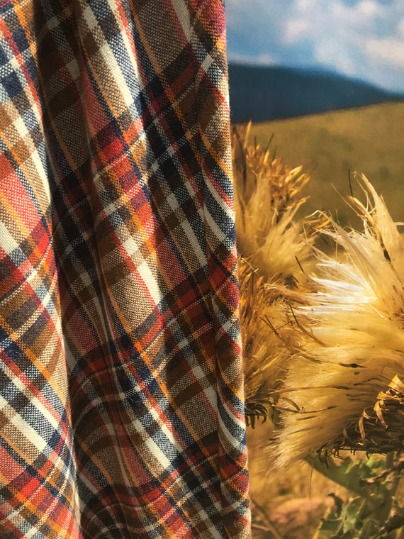 Harvest plaid maxi wool skirt