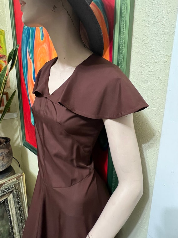 1950s Brown Handmade Dress - image 6