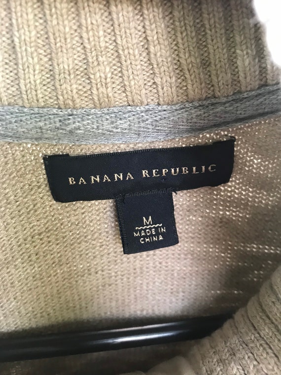 Vintage Tan Banana Republic Zippered Turtleneck S… - image 3