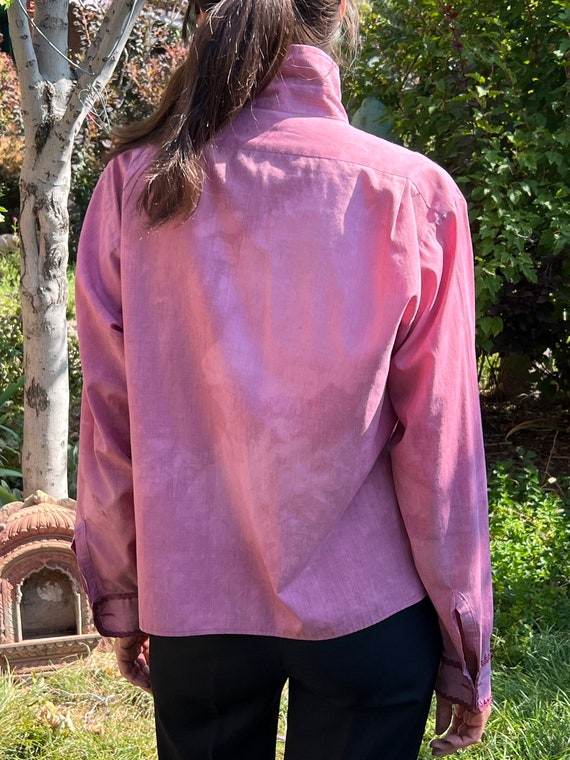 1980’s Hand Dyed Tuxedo Flamenco Shirt with Rhine… - image 3