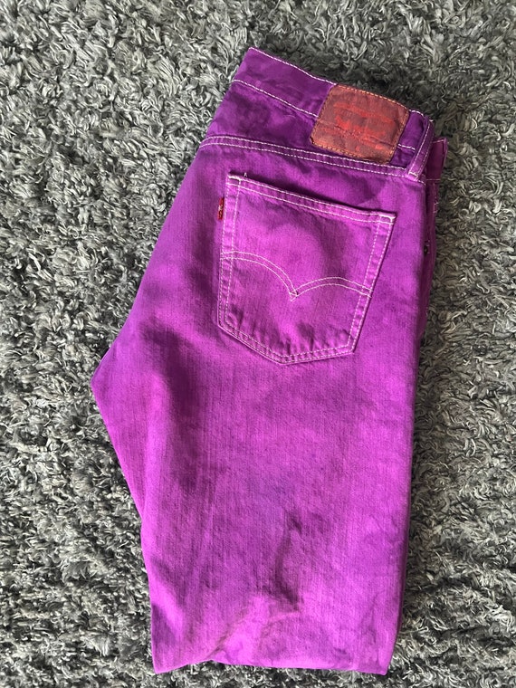 1990s Y2K hand dyed grape eggplant Levis 514 jean… - image 8