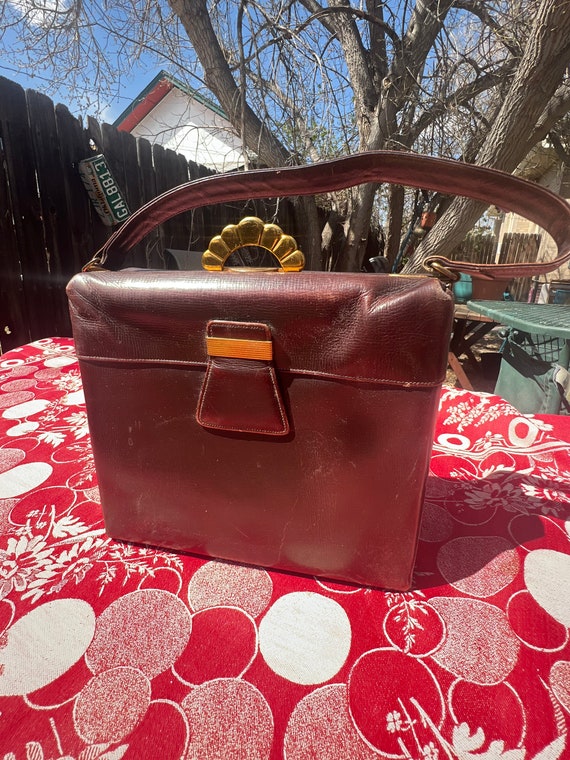 1940s Art Deco Evans Elegance Brown and gold purse