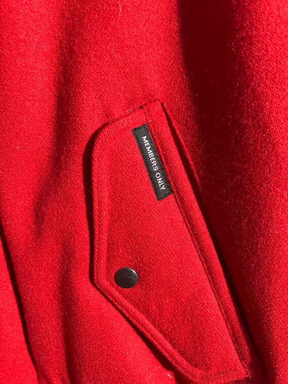 1980s Red wool Members Only Bomber Jacket - image 8