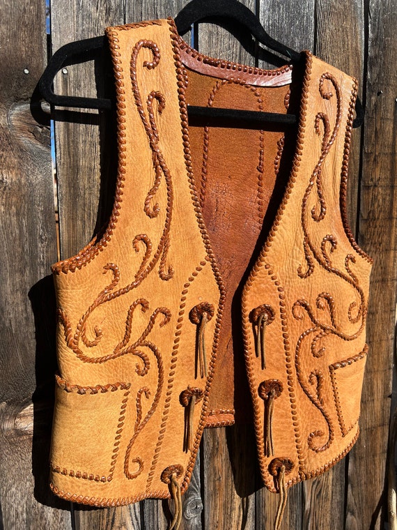 Vintage handcrafted patchwork, leather, snakeskin… - image 6