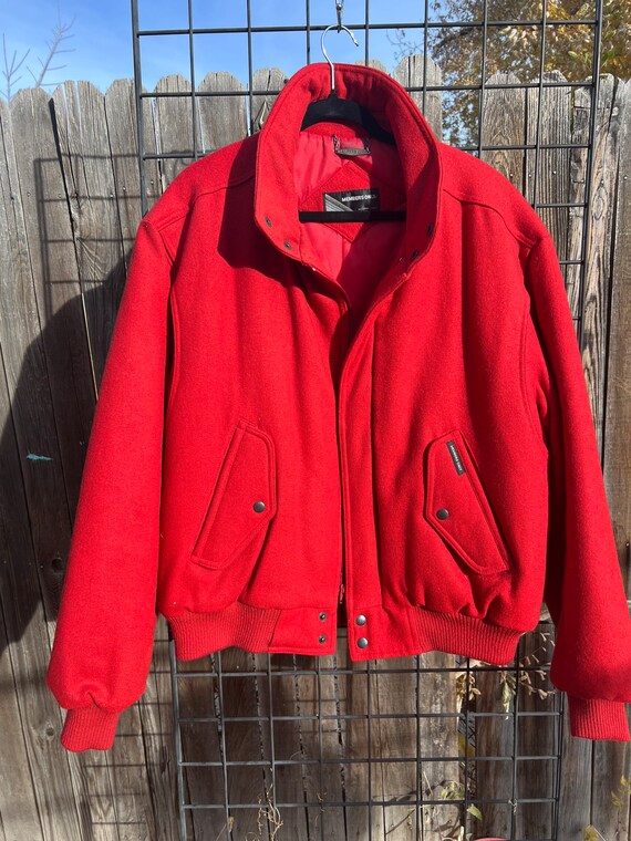 1980s Red wool Members Only Bomber Jacket - image 5