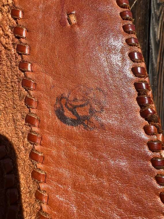 Vintage handcrafted patchwork, leather, snakeskin… - image 4