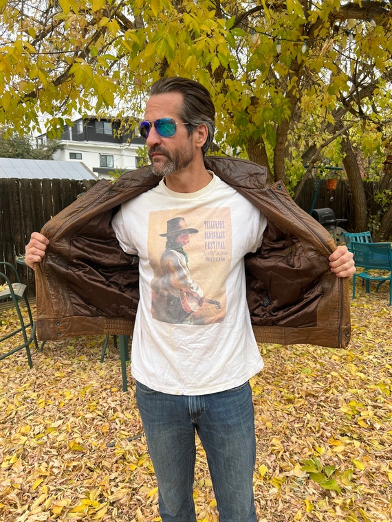 1980’s Brown and Tan Rage Leather Bomber Jacket - image 5