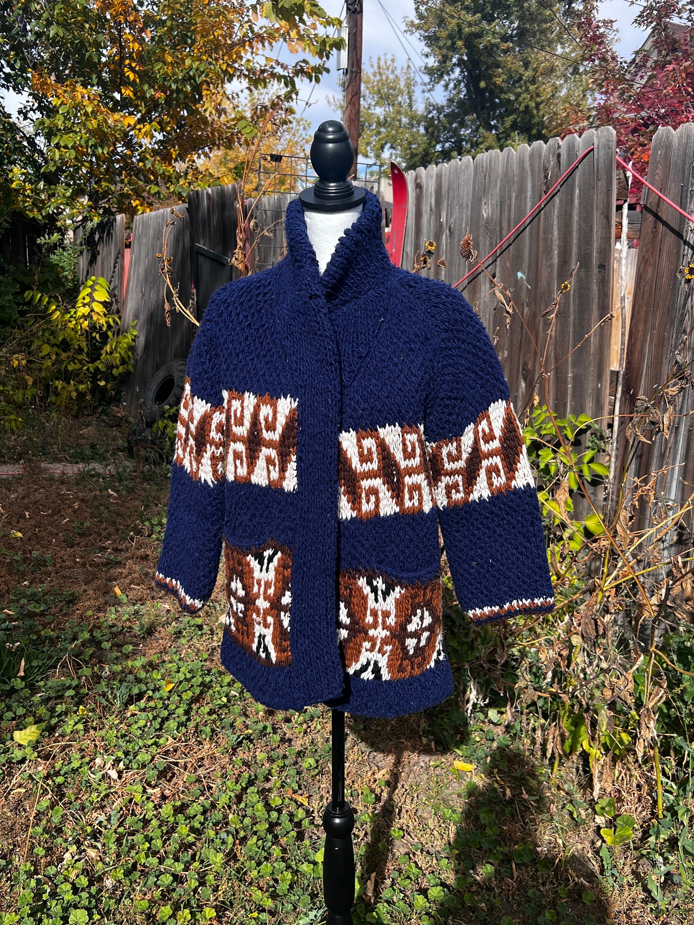 Navy Womens Cowichan Sweater - Etsy display picture 1