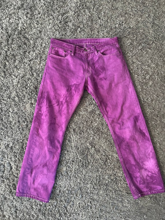 1990s Y2K hand dyed grape eggplant Levis 514 jean… - image 3