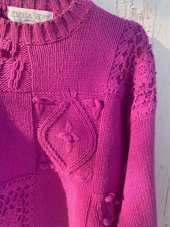 Raspberry chunky knit grungecore granny cottageco… - image 4