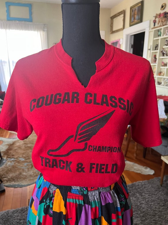 Vintage vibrant red Cougar Classic Track and Fiel… - image 1