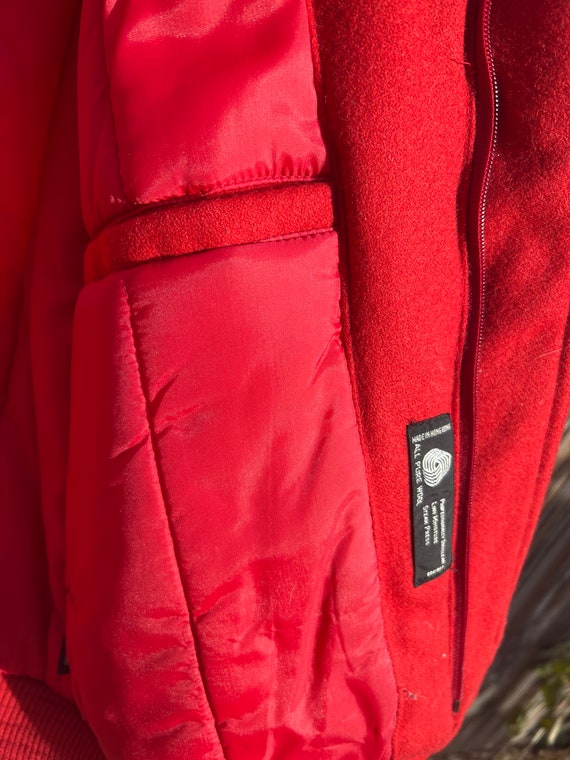 1980s Red wool Members Only Bomber Jacket - image 4