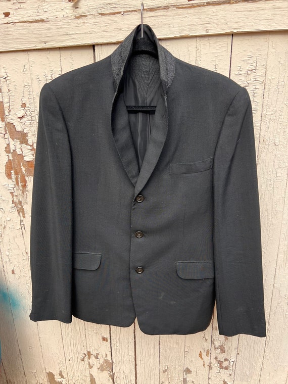 Vintage Hand Tailored Raw Silk Suit Jacket from M… - image 1