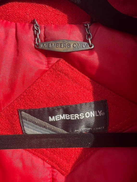 1980s Red wool Members Only Bomber Jacket - image 9