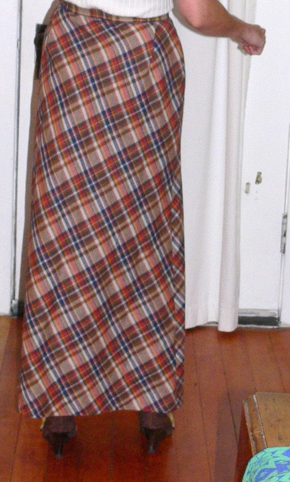 Harvest plaid maxi wool skirt - image 6