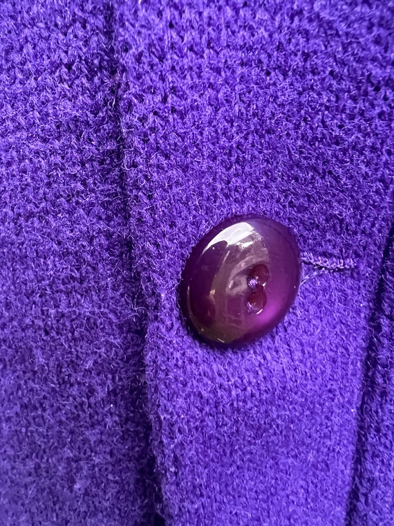 1980s purple and gold  Cardigan Sweater with Embr… - image 4