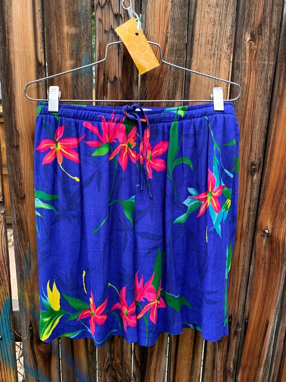 1980s perfect Hawaiian elastic waist shorts - image 1