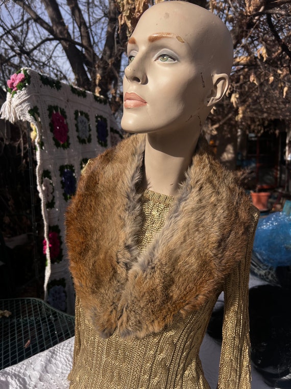 Vintage fox fur collar - image 1