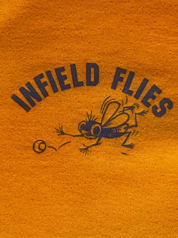 Vintage 1980s Infield Flies yellow and white ring… - image 3