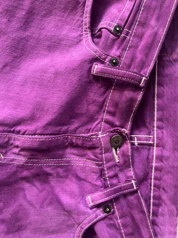 1990s Y2K hand dyed grape eggplant Levis 514 jean… - image 7