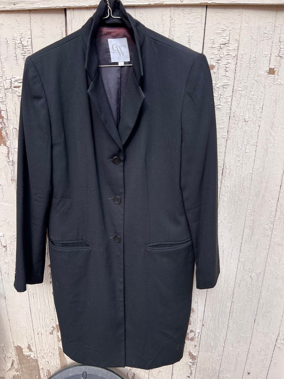 Vintage Clifford and Wills Black Long Blazer Duste